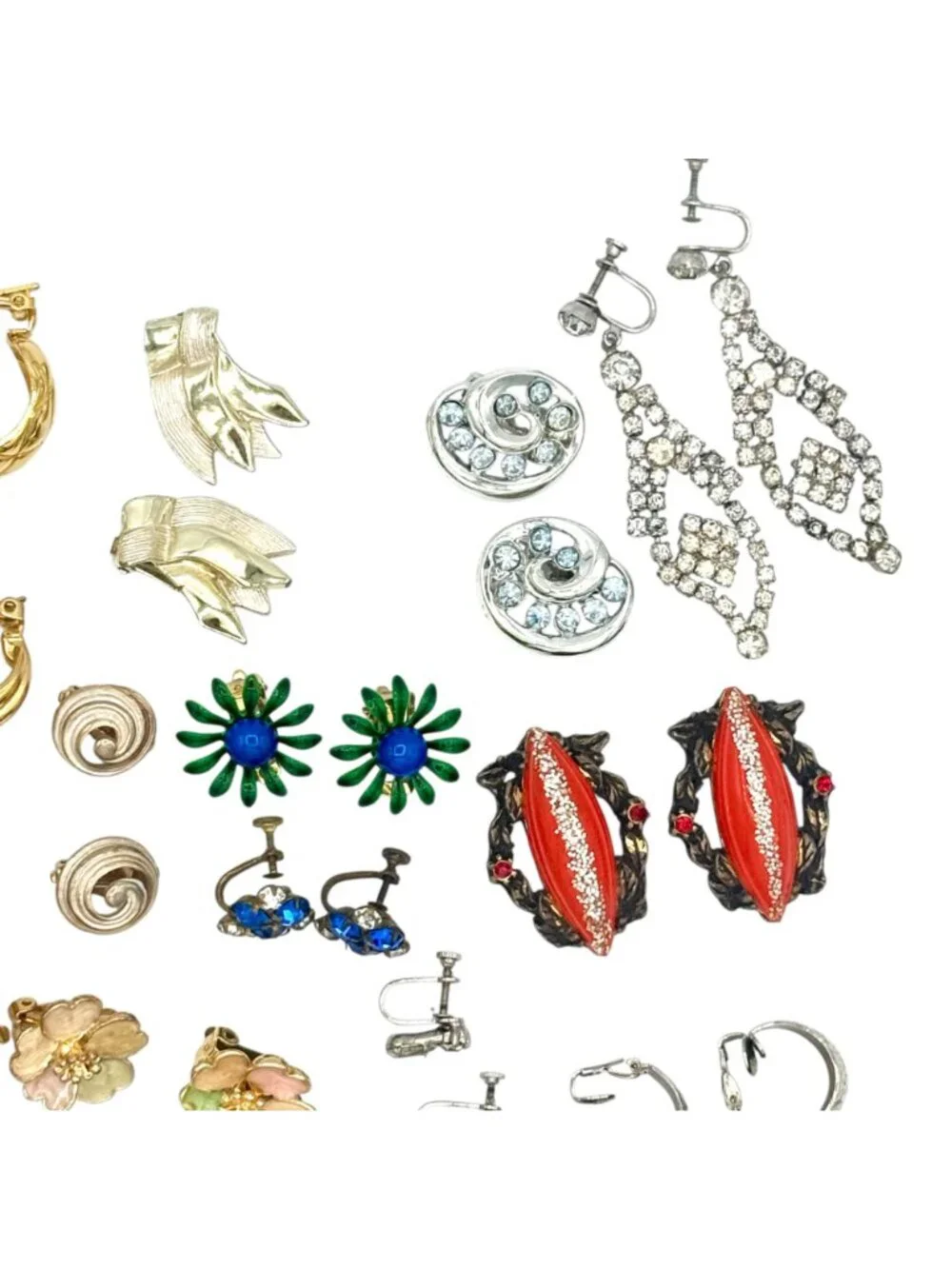 Vintage Clip On Earrings Lot of 24pr Harvest Craft Wear
